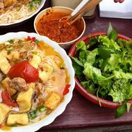 Bun Rieu Cua (Crab & Tomato Noodle Soup). Hanoi, Vietnam